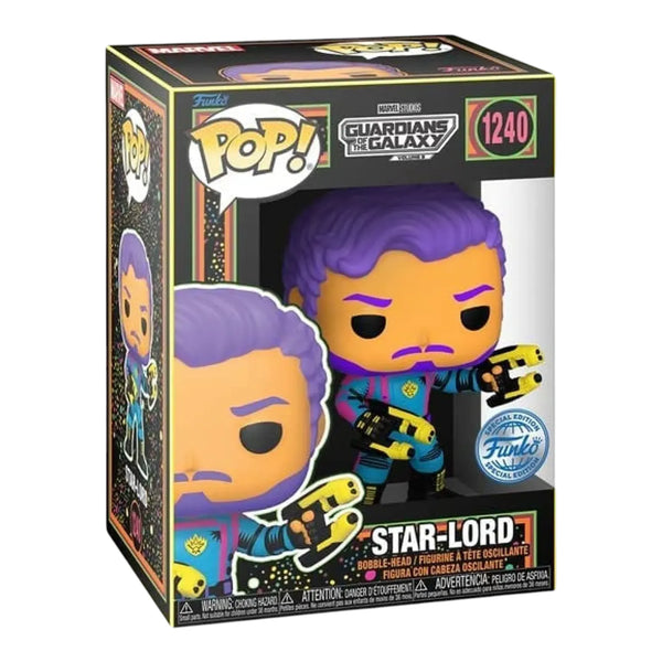 Funko Pop Marvel GOTG-3 Blacklight Star Lord 1240 Figure