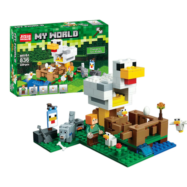 Bricks My World Chicken Coop Building Blocks (198 Pcs)