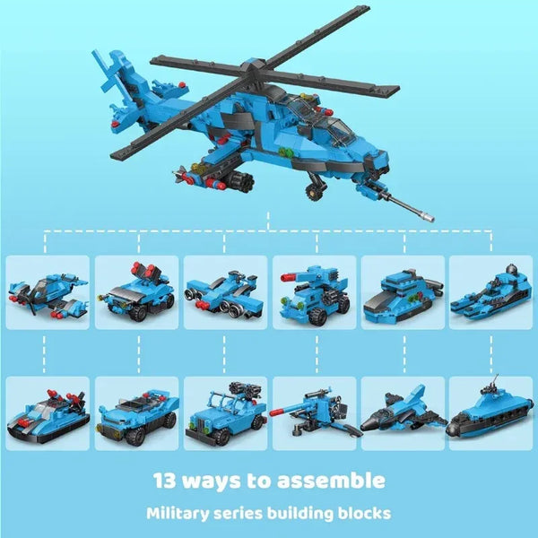 Decool Fighter Helicopter Building Blocks (727 Pcs)