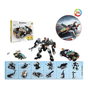 Brick 36-in-1 Magic Change Car Building Blocks (256 Pcs)
