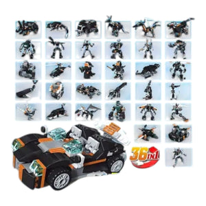 Brick 36-in-1 Magic Change Car Building Blocks (256 Pcs)