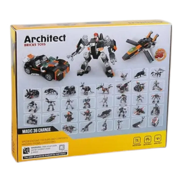 Brick 36-in-1 Magic Change Car Building Blocks (256 Pcs)