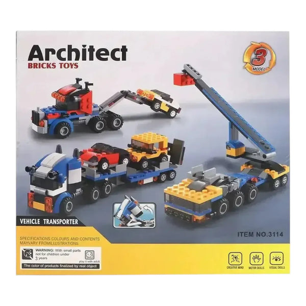 Brick Vehicle Transporter 3-in-1 Building Blocks (264 Pcs)