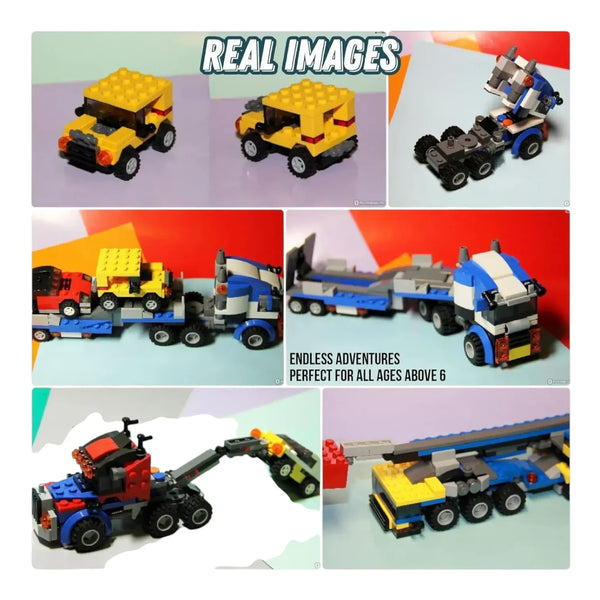 Brick Vehicle Transporter 3-in-1 Building Blocks (264 Pcs)