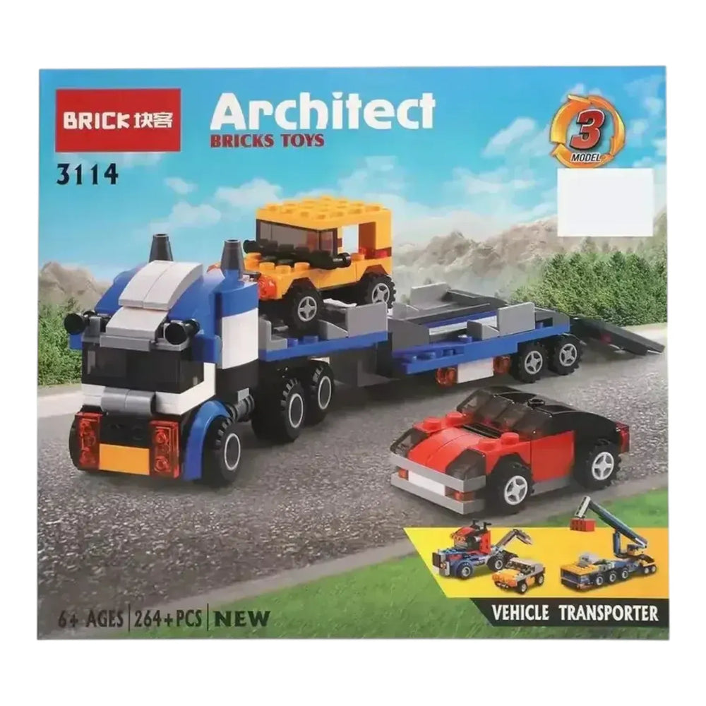 Brick Vehicle Transporter 3-in-1 Building Blocks (264 Pcs)