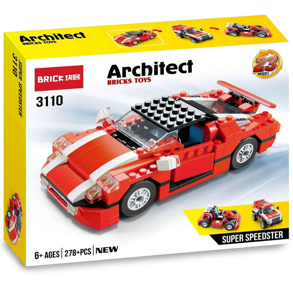 Brick Super Speedster 3-in-1 Building Blocks (278 Pcs)