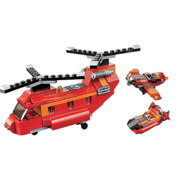 Brick Red Rotors 3-in-1 Building Blocks (145 Pcs)