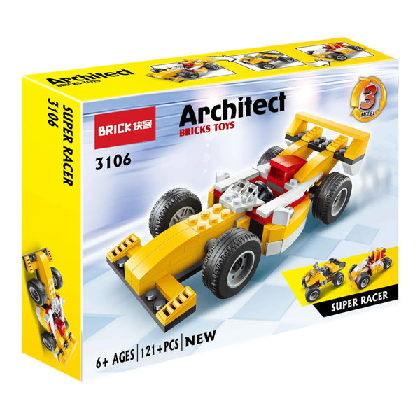 Brick Super Racer 3-in-1 Building Blocks (121 Pcs)