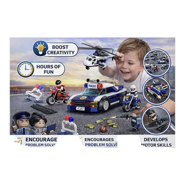 DECOOL Police High-Speed Chase Building Blocks (424 Pcs)