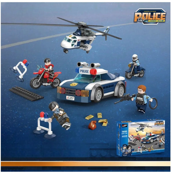 DECOOL Police High-Speed Chase Building Blocks (424 Pcs)