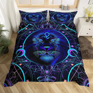 Celestial Aura Neon Zodiac Bedding
