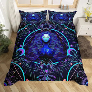 Celestial Aura Neon Zodiac Bedding