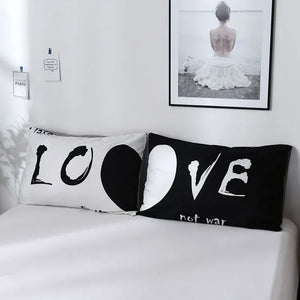 Love Not War Contrast Bedding