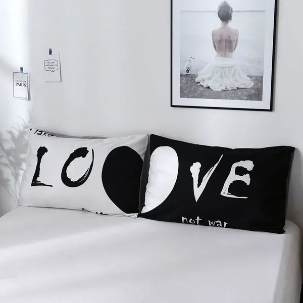 Love Not War Contrast Bedding