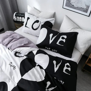Love Not War Contrast Bedding