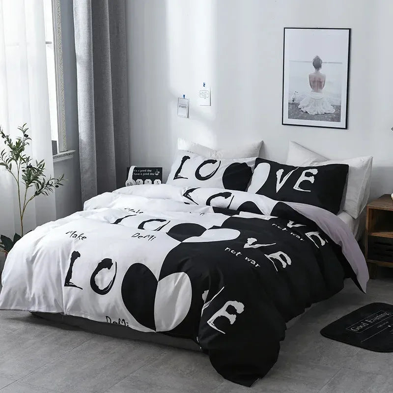 Love Not War Contrast Bedding