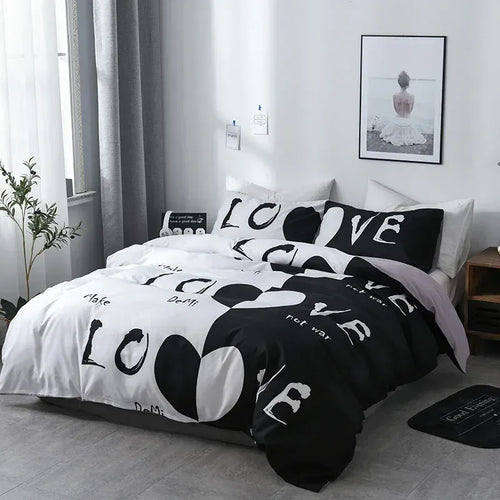 Love Not War Contrast Bedding