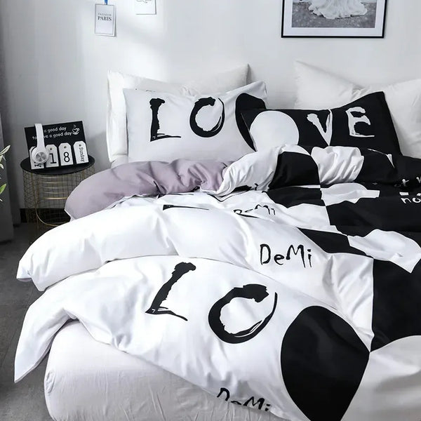 Love Not War Contrast Bedding