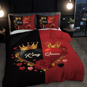 Royal Couple Typographic Bedding Set