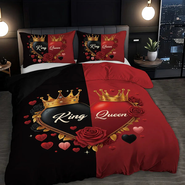 Royal Couple Typographic Bedding Set