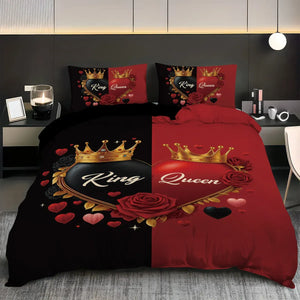 Royal Couple Typographic Bedding Set