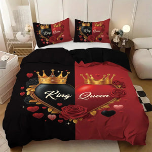 Royal Couple Typographic Bedding Set