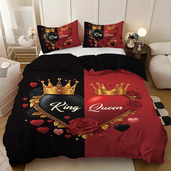 Royal Couple Typographic Bedding Set