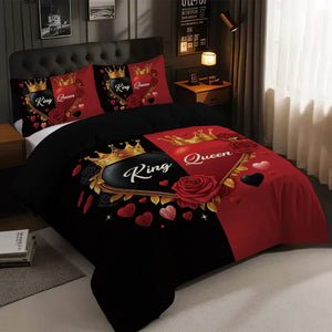 Royal Couple Typographic Bedding Set