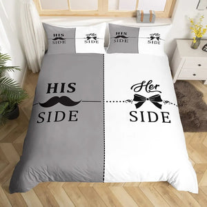 Split Souls Romantic Couple Bedding