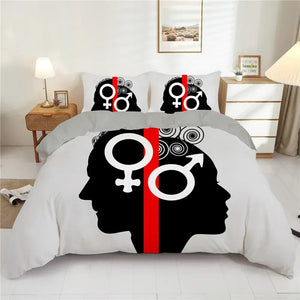 Split Souls Romantic Couple Bedding