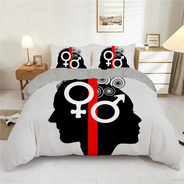 Split Souls Romantic Couple Bedding