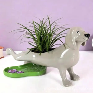 Puddles The Peeing Dog Planter