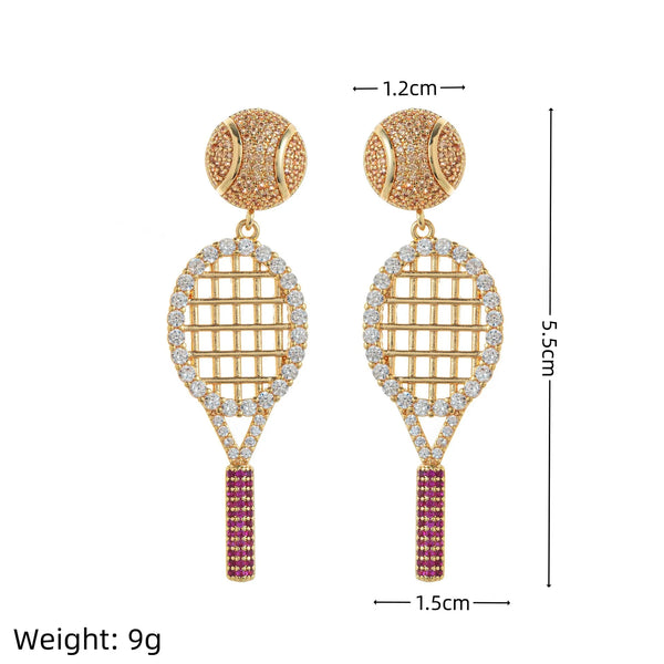Country Club Pave Tennis Drop Earrings