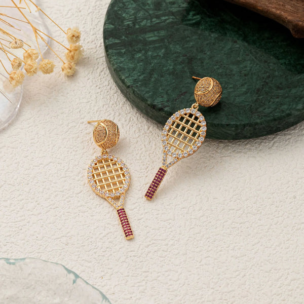 Country Club Pave Tennis Drop Earrings