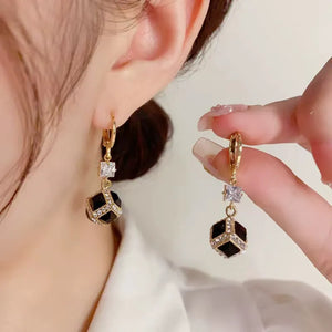Retro Glam Diamond Rubik's Cube Earrings