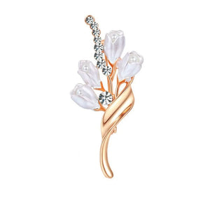 Enchanted Blossom Pearl Tulip Brooch