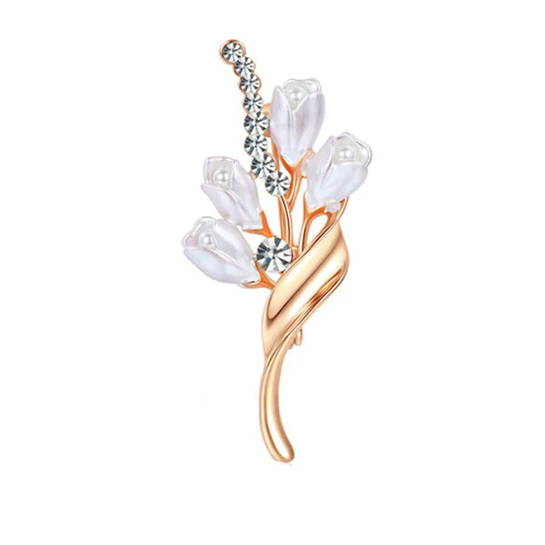 Enchanted Blossom Pearl Tulip Brooch