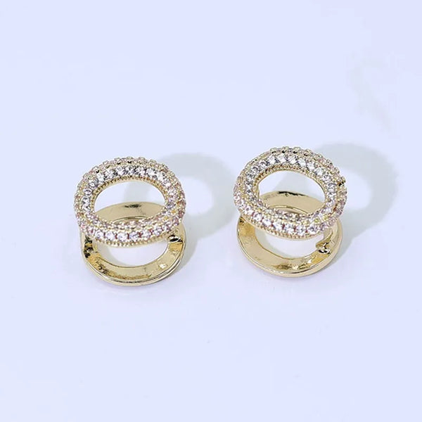 Pave Circle Huggie Earrings