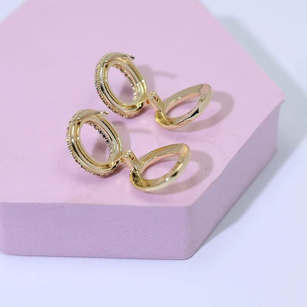 Pave Circle Huggie Earrings