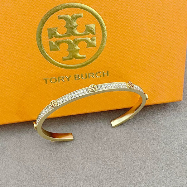 T Luxe Golden Pave Halo Crystal Bracelet