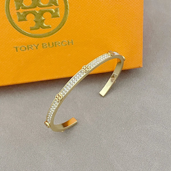 T Luxe Golden Pave Halo Crystal Bracelet