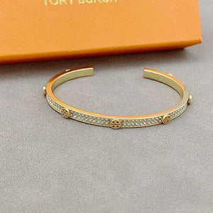 T Luxe Golden Pave Halo Crystal Bracelet