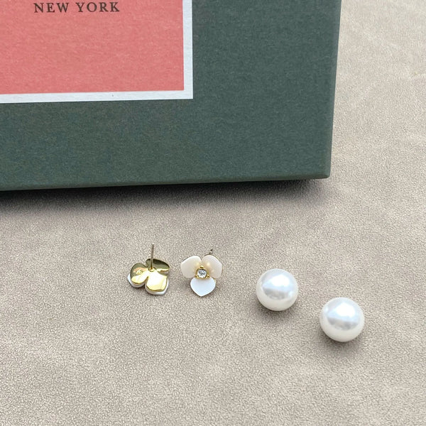 KS Porcelain Blossom Pearl Luxe Earrings