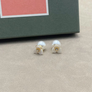 KS Porcelain Blossom Pearl Luxe Earrings