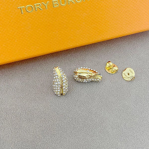 T Luxe Rhinestone Pea Stud Earrings