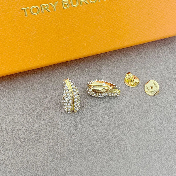 T Luxe Rhinestone Pea Stud Earrings