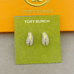 T Luxe Rhinestone Pea Stud Earrings
