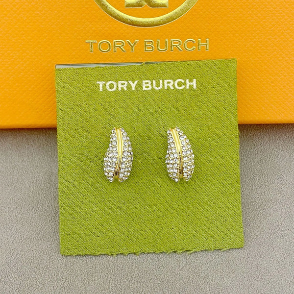 T Luxe Rhinestone Pea Stud Earrings