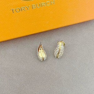T Luxe Rhinestone Pea Stud Earrings
