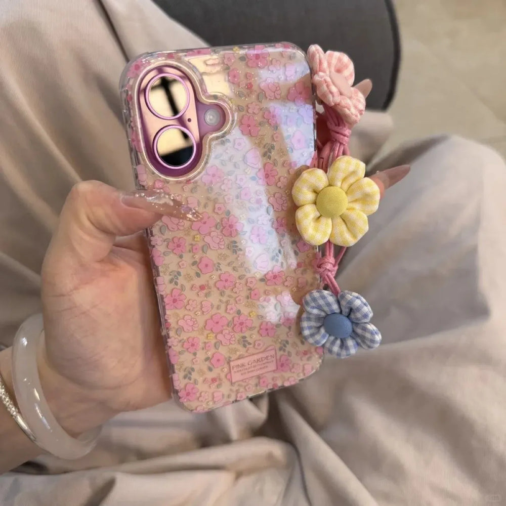 Pink Garden Gingham Blossom Case (For iPhone)